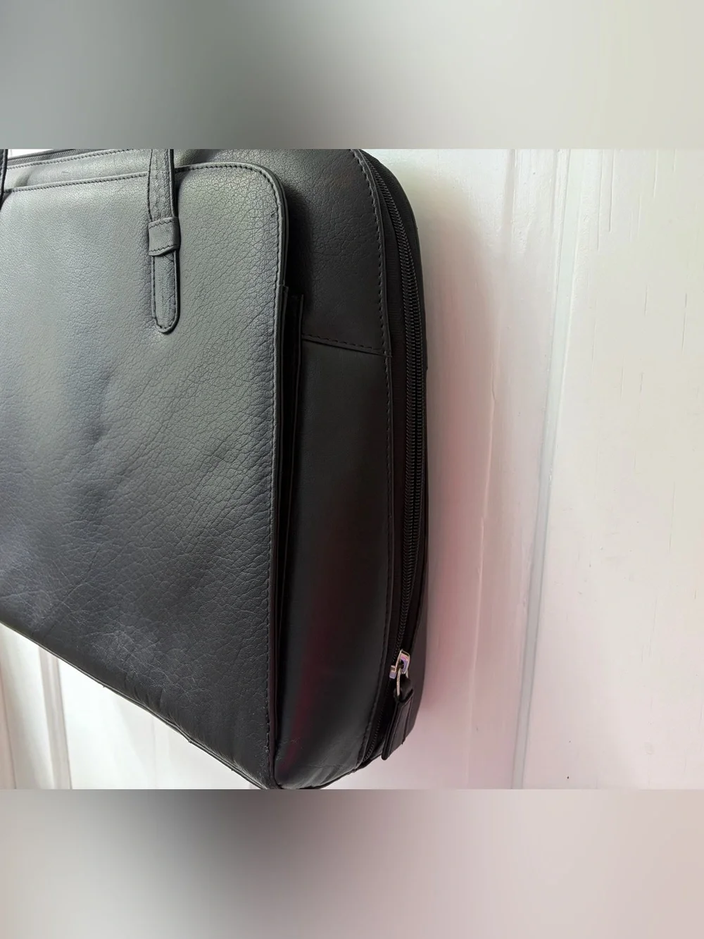 Latico Black Leather Business Case, Lap top carrier, structured purse, tote bag